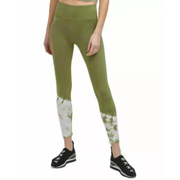 New DKNY Sport Women s Tie-Dyed-Hem 7/8 Leggings, Size: M - Picture 1 of 4